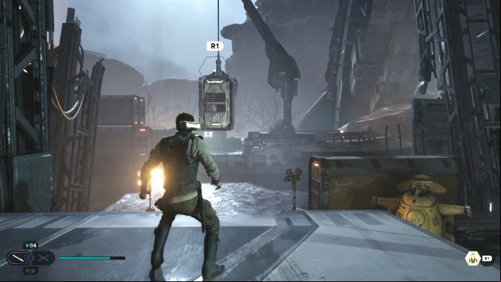 Ask Bode for help to dump the container into the bog - Star Wars Jedi Survivor: Rescue Zee from the Lucrehulk. - Walkthorugh - Star Wars Jedi Survivor guide