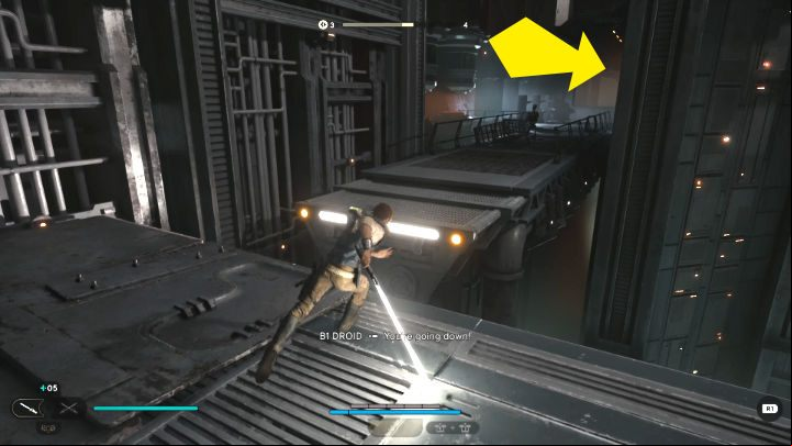 Follow Bode along the linear path until you reach the next meditation point - Star Wars Jedi Survivor: Rescue Zee from the Lucrehulk. - Walkthorugh - Star Wars Jedi Survivor guide