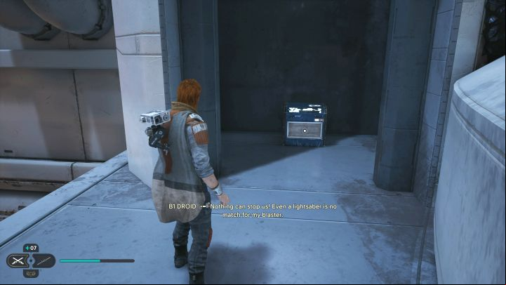 Stay in the first location and explore the area to the left of the green gate - Jedi Survivor: Assembly Staging on Shattered Moon - list of secrets - Shattered Moon - Star Wars Jedi Survivor guide
