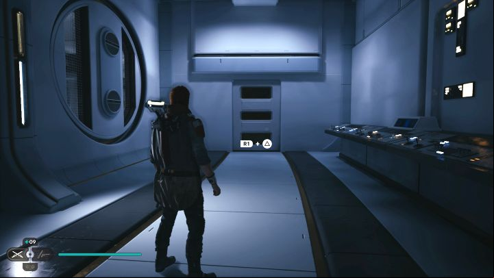 At the lower level, you must solve the obligatory puzzle with an orb amplifier in the Republic Research Laboratory - we described it in the Puzzles page - Jedi Survivor: Republic Research Laboratory on Shattered Moon - list of secrets - Shattered Moon - Star Wars Jedi Survivor guide