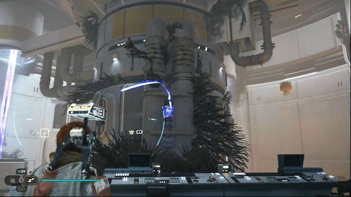 You must have the BD-1 Electro Dart unlocked by making enough progress in the story - Jedi Survivor: Republic Research Laboratory on Shattered Moon - list of secrets - Shattered Moon - Star Wars Jedi Survivor guide