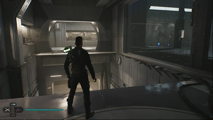 Once you get a bit higher, turn around - you'll see your objective behind the dirty windows - Jedi Survivor: Yurt Barracks - list of secrets - Koboh - Star Wars Jedi Survivor guide