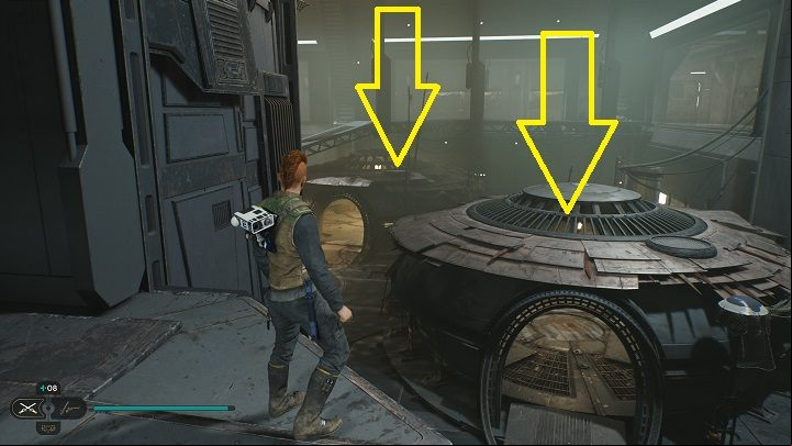 Jump down to the roof of a nearby tent, then make your way to the next tent and climb higher - Jedi Survivor: Yurt Barracks - list of secrets - Koboh - Star Wars Jedi Survivor guide