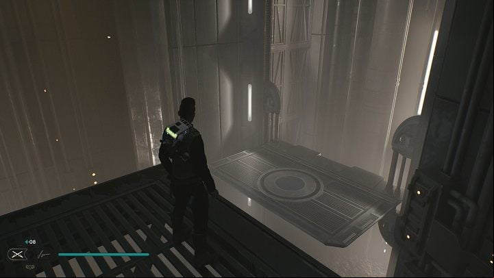 Return to the square where you fought the Bedlam Raider and go to the edge - you'll see a platform below - Jedi Survivor: Generator Underbelly - list of secrets - Koboh - Star Wars Jedi Survivor guide