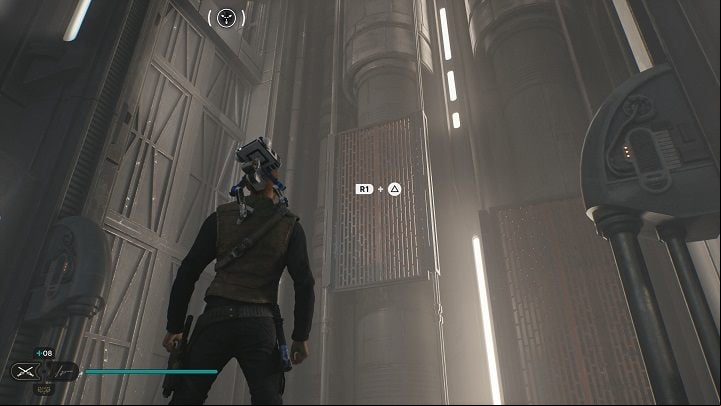 You'll need to set the nearby grates at a correct height to reach the edge pictured above - Jedi Survivor: Generator Underbelly - list of secrets - Koboh - Star Wars Jedi Survivor guide