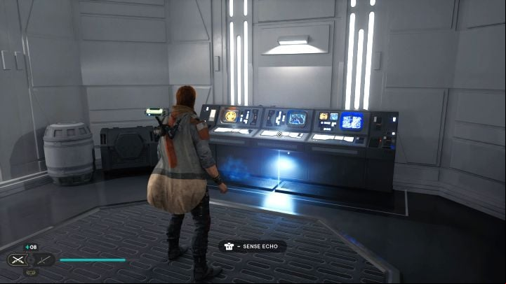 A ForceEcho is at the terminal in the next room after the one with the ISB agent - Jedi Survivor: Hangar Bay on Nova Garon - list of secrets - Nova Garon - Star Wars Jedi Survivor guide