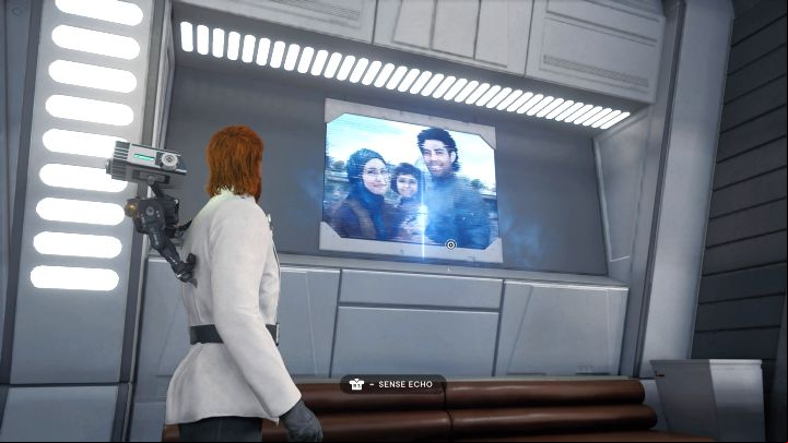 Stay in the quarters and scan the painting on one of the walls showing Bode's family - Jedi Survivor: Officers quarters from Nova Garon - list of secrets - Nova Garon - Star Wars Jedi Survivor guide