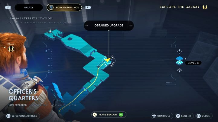 You can only get this secret during the next visit to Nova Garon, because whilst being disguised as an officer in the main storyline, the game will not allow you to open the door - Jedi Survivor: Officers quarters from Nova Garon - list of secrets - Nova Garon - Star Wars Jedi Survivor guide