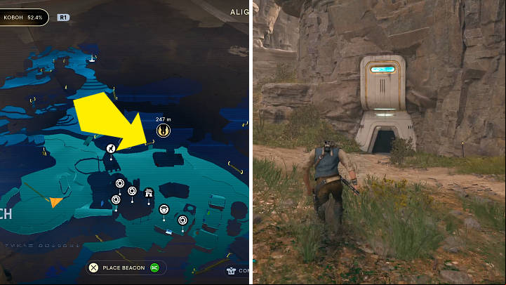 After landing on Koboh, head to the age marked in the screenshot above - Star Wars Jedi Survivor: Align Arrays at Koboh Control Center - Walkthorugh - Star Wars Jedi Survivor guide