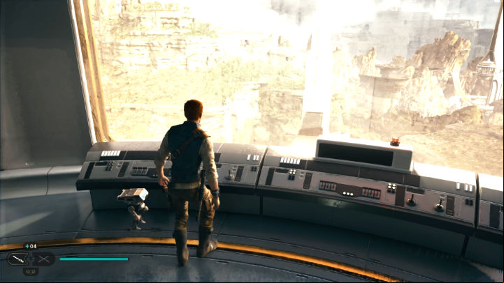 Go to the control center and interact with the control on the right to start the elevator and go higher - Star Wars Jedi Survivor: Align Arrays at Koboh Control Center - Walkthorugh - Star Wars Jedi Survivor guide