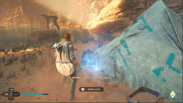 Look for a tent in the area with spamels - Jedi Survivor: Divine Oasis on Jedha - list of secrets - Jedha - Star Wars Jedi Survivor guide