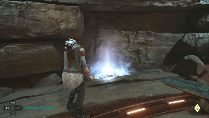 This echo is in a circular room near the exit from Cere - Jedi Survivor: Desert ages on Jedha - list of secrets - Jedha - Star Wars Jedi Survivor guide