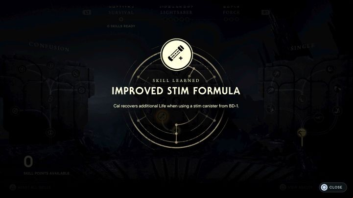 In addition to increasing the number of BD-1 stims, you can also improve the effectiveness of healing using stims - Star Wars Jedi Survivor: How to heal and carry more stim? - Fight - Star Wars Jedi Survivor guide