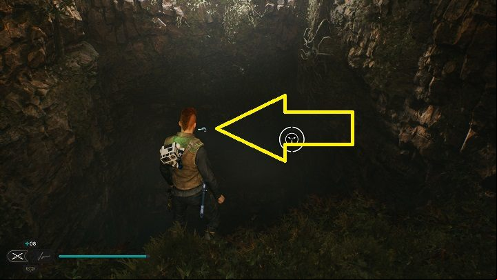 From Databank #3 location, turn around - you'll be before a chasm - Jedi Survivor: Basalt Rift - list of secrets - Koboh - Star Wars Jedi Survivor guide