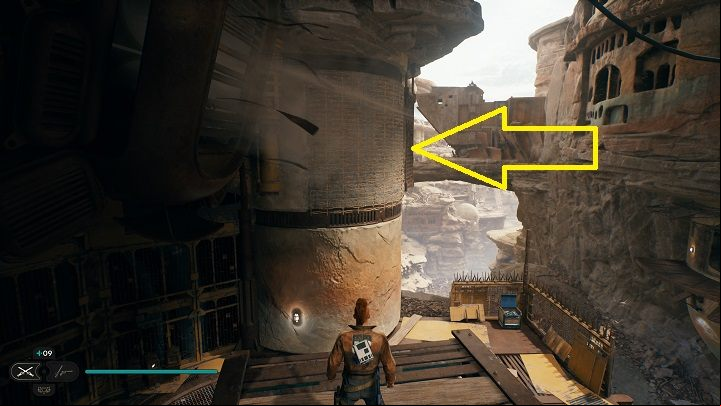 Not far from the previous collectible, you will find a device opening shortcuts - Jedi Survivor: Bygone Settlement - list of secrets - Koboh - Star Wars Jedi Survivor guide