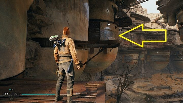 A little bit further you will come across another wall to climb - Jedi Survivor: Bygone Settlement - list of secrets - Koboh - Star Wars Jedi Survivor guide