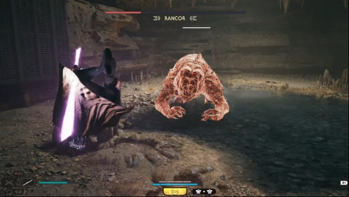 Another red attack is hitting the ground hard with the hands - Jedi Survivor: How to defeat the Rancor boss (Sodden Grotto on Koboh)? - Bosses - Star Wars Jedi Survivor guide