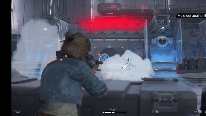 In the final sequence on the station, your mission is to fight Imperial soldiers until Waka is ready to take off - Star Wars Outlaws: False Flag - walkthrough - Toshara - Star Wars Outlaws Guide
