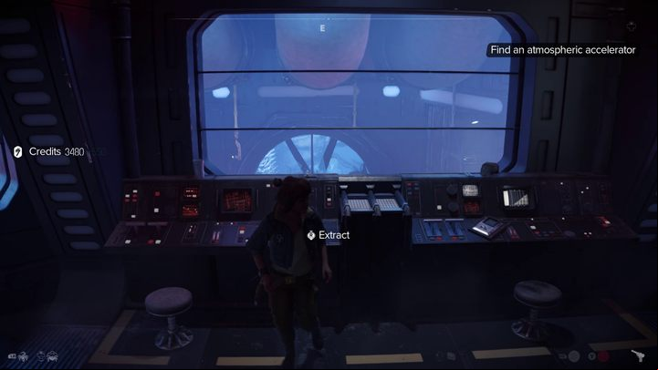 Once you reach the control room, interact with the computer and Kay will pull out the part of interest to you - Star Wars Outlaws: The Mechanic - walkthrough - Toshara - Star Wars Outlaws Guide