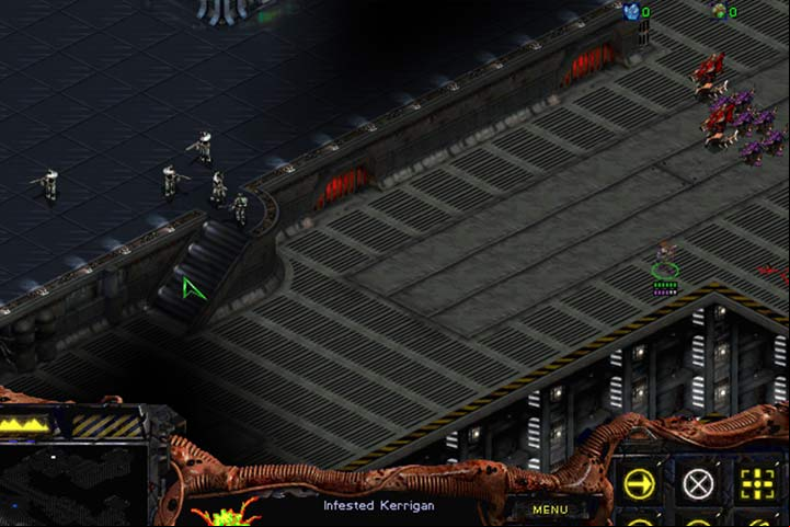 Your final destination is guarded by a group of Ghosts. Start your attack with Hydralisks and then send Zerglings and Kerrigan into battle. If most of the zerg you command have survived up to this point, you shouldnt have any problem with clearing this place out. - Mission 5 - The Amerigo | Zerg | Campaign Walkthrough - Zerg - StarCraft: Remastered Game Guide