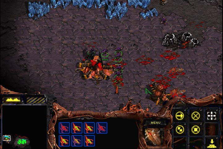 Two teams of Zerglings can easily decimate the western enemy base. Watch out for the hostile flyers and destroy the Turrets first. - Mission 7 - The Culling | Zerg | Campaign Walkthrough - Zerg - StarCraft: Remastered Game Guide