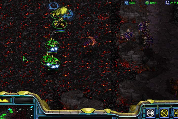Before you a landing for the base of Violet Zerg, take care of Guardian groups. You will find three such groups, located on the outskirts of the island. - Mission 5 - Choosing Sides | Protoss | Campaign Walkthrough - Protoss - StarCraft: Remastered Game Guide