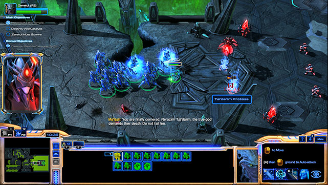 Destroy the enemy units after the cutscene and go through the open age - Mission 3 - Evil Awoken - Campaign - Whispers of Oblivion - StarCraft II: Legacy of the Void - Game Guide and Walkthrough