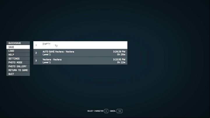 Manual saving is unavailable for the first few to several minutes of the game - Starfield: How to save the game? - Quests and campaign - Starfield Guide