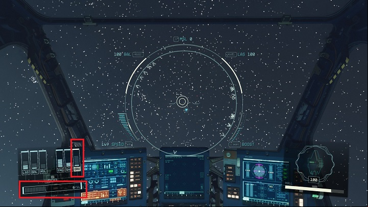 Gravity coefficient in the ship's cockpit - bottom left. - How to perform a Grav Jump? - Ship - Starfield Guide