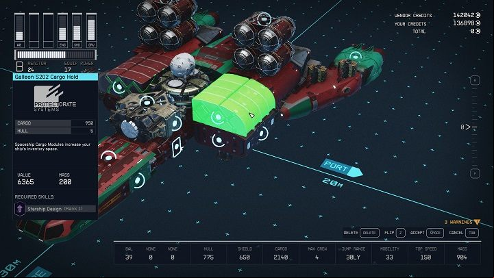 Building a ship in Starfield is like connecting blocks - the parts must be attached in the right place - Starfield: How to build ships? - Ship - Starfield Guide
