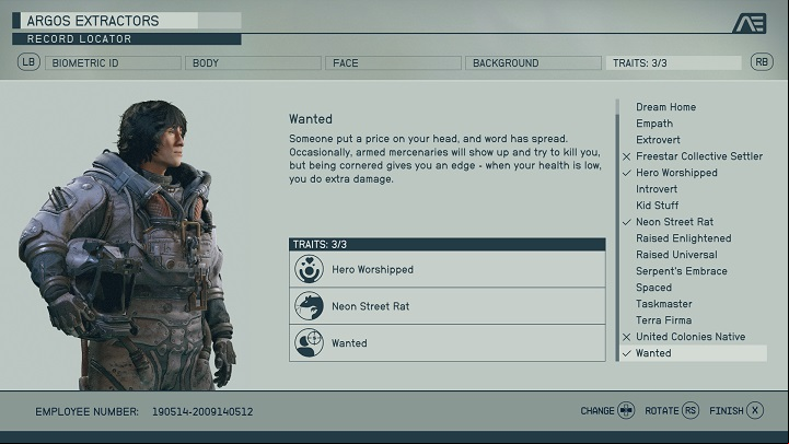 When creating a character , you can choose up to 3 traits for your protagonist - Starfield: Best start - Basics - Starfield Guide