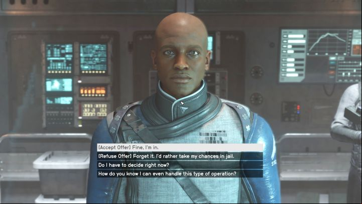 The premise of this mission is to act as a spy to make with the Crimson Fleet - Starfield: How to the Crimson Fleet? - Quests and campaign - Starfield Guide