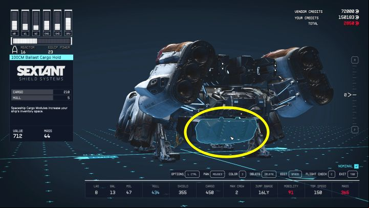4 - Starfield: How to hide contraband on a spaceship from the scanner? - Ship - Starfield Guide