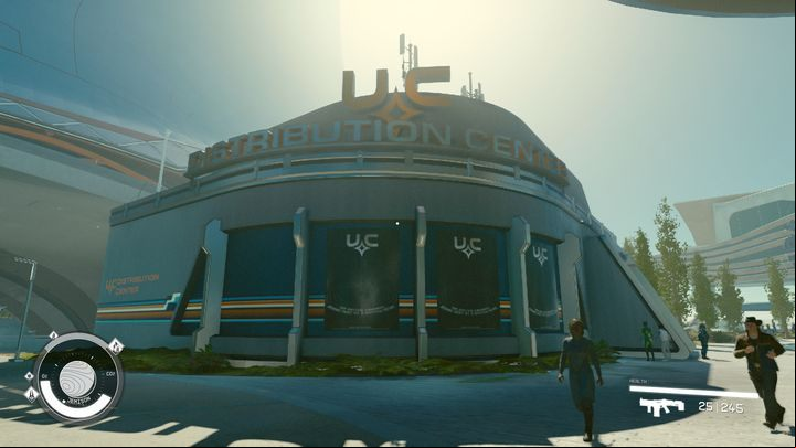 UC Distribution Center is the large building found across the street from Enhance - Starfield: Merchants and shops - New Atlantis - Stores and services - Starfield Guide