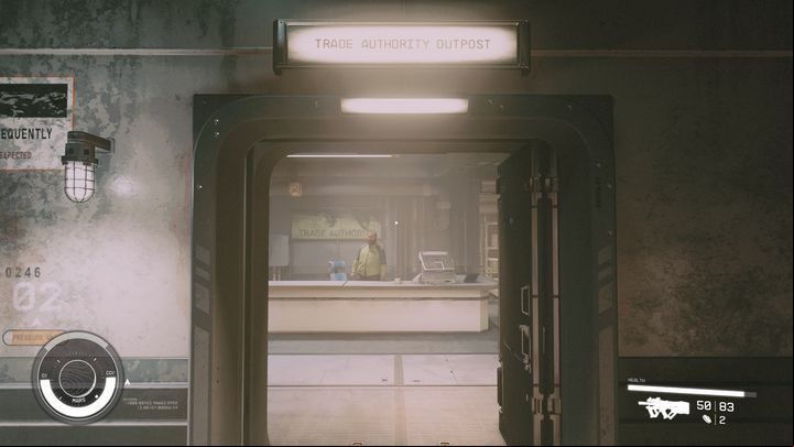 The Trade Authority outpost on Mars is also found on the right from the starting location, albeit a bit further - Starfield: Merchants and shops - Cydonia - Stores and services - Starfield Guide