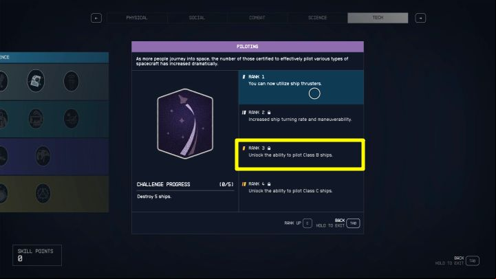 On the page How to develop the Piloting skill - Starfield: The best spaceships - Basics - Starfield Guide