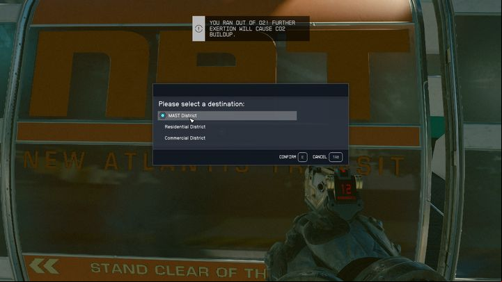 Once you're there, take the transit railway and head to the MAST district - Starfield: One Small Step - walkthrough - Main missions - Starfield Guide