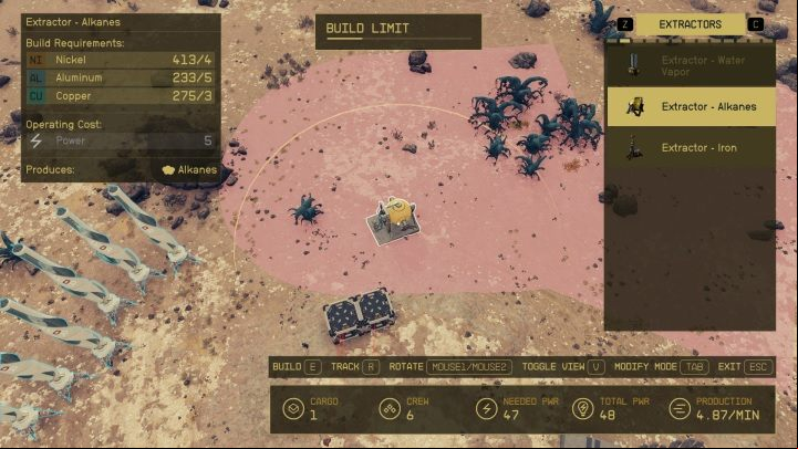 You can only build a certain type of extractor in a place where there is a deposit of the appropriate resource - Starfield: Building an outpost - Basics - Starfield Guide