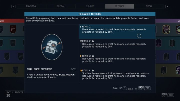 If you want to craft new, useful items, it's worth investing in a few specific skills - Starfield: Crafting - Basics - Starfield Guide