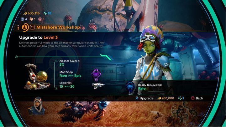 Workshop Upgrade Menu. - Workshops and Armories in Starlink Battle for Atlas - Mechanics and basics - Starlink Battle for Atlas Guide