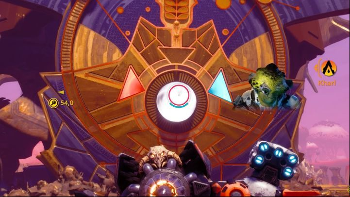 One of them shows the charge level of the core with high temperature, the other one with low - Warden Spires on Vylus planet in Starlink Battle for Atlas - Vylus - Starlink Battle for Atlas Guide