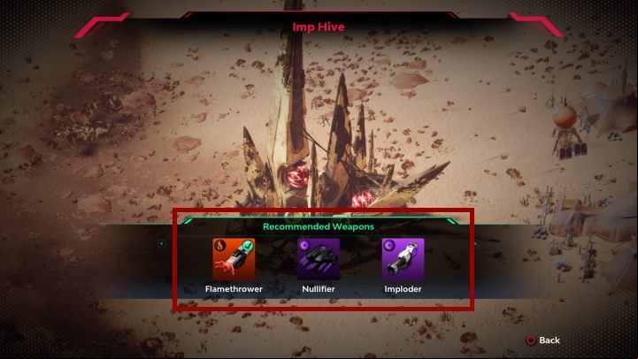 The information shows recommended weapons and informs you which ones you have. - Starting tips for Starlink Battle for Atlas - Mechanics and basics - Starlink Battle for Atlas Guide
