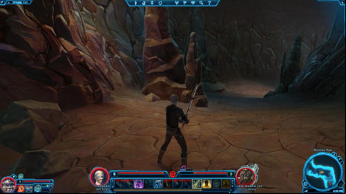 The Datacron is hidden next to the second cave exit - on the left - Galactic History 09 (+2 Endurance) - Datacrons - Star Wars: The Old Republic Game Guide