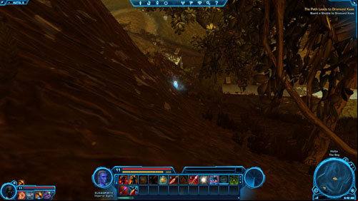 Trees can be an obstacle in this action, so make sure the place youre about to jump down on is the right one - Galactic History 01 (+2 Aim) - Datacrons - Star Wars: The Old Republic Game Guide