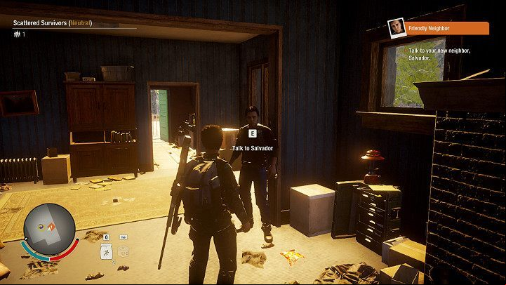 Immediately after completing the construction of Infirmary and placing your companion in the medical point, you will receive information over the radio which shows that someone in your area needs help - Friendly Neighbor | Walkthrough of initial missions | State of Decay 2 - Walkthrough of initial missions - State of Decay 2 Game Guide