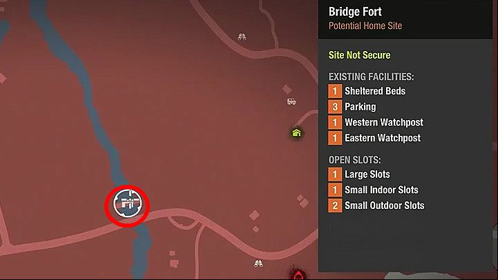One of the best places to set up a base at Cascade Hills is the Bridge Fort, located on the river, near the bridge - Cascade Hills | Bases | State of Decay 2 - State of Decay 2 bases - State of Decay 2 Game Guide