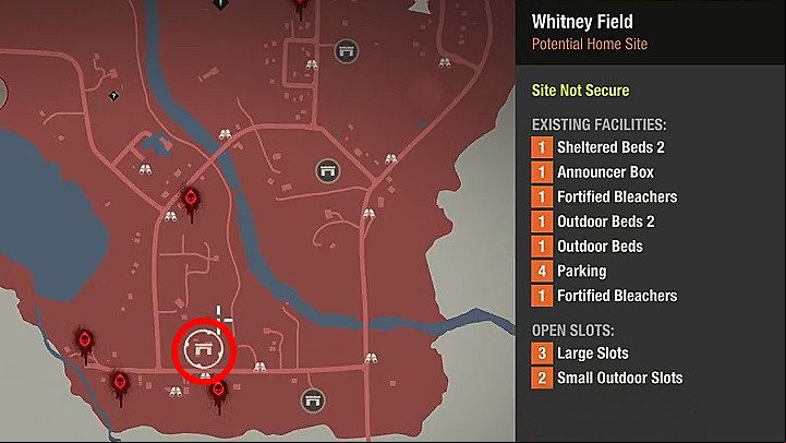 Probably the biggest place to set up a base in Meagher Valley is Whitney Field - Meagher Valley | Bases | State of Decay 2 - State of Decay 2 bases - State of Decay 2 Game Guide