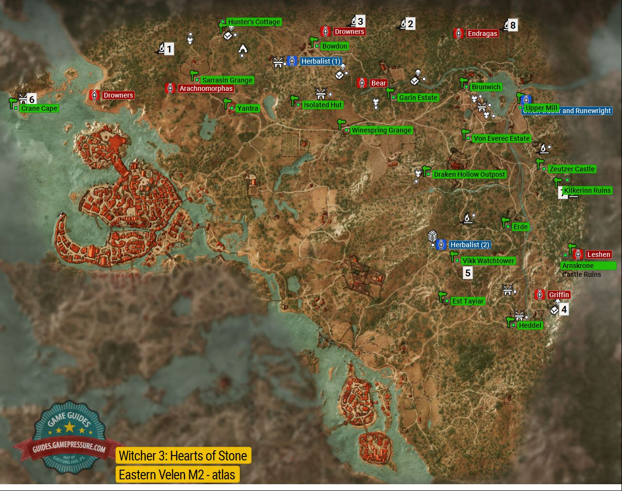 Witcher 3: Hearts of Stone M2 - Eastern Velen - atlas Witcher 3: Hearts of Stone M2 - Eastern Velen - atlas