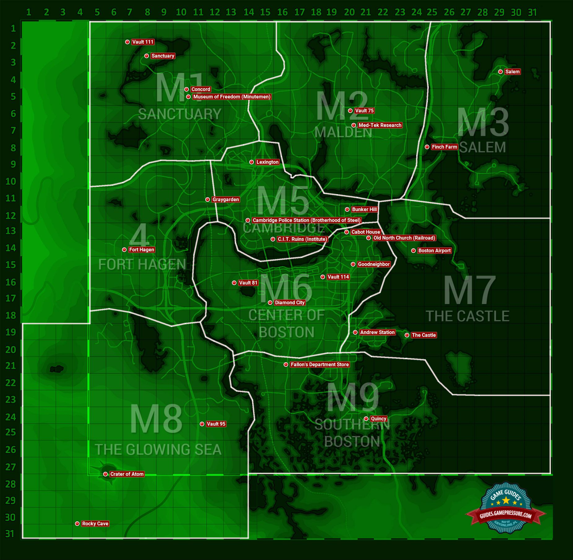 Fallout 4 - World map: Quests Fallout 4 - World map: Quests