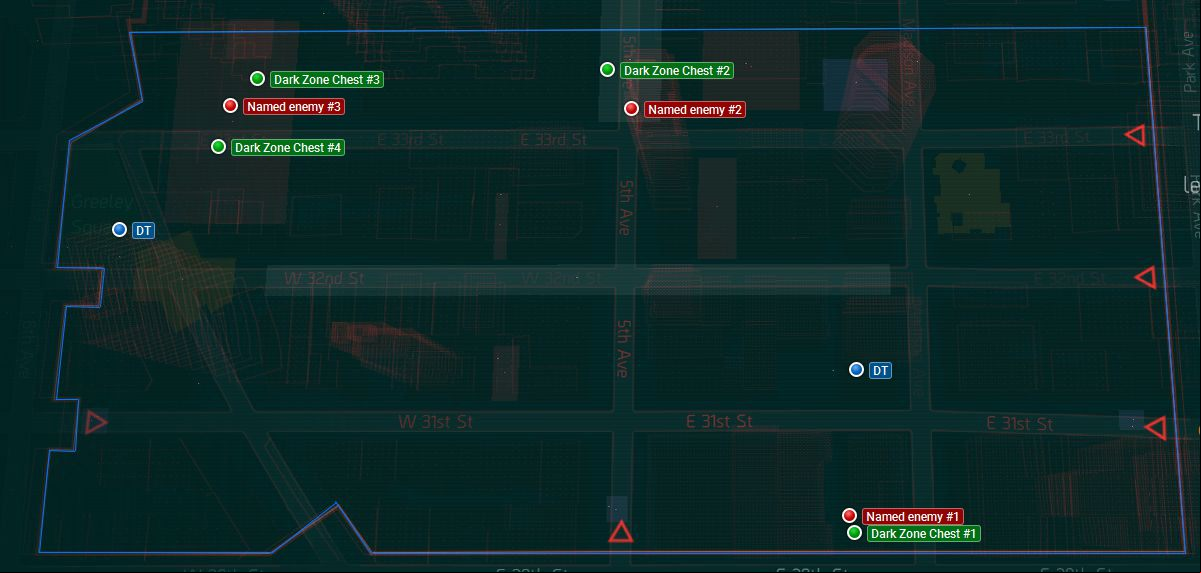 Tom Clancy's The Division - Dark Zone Map - DZ 01 Tom Clancy's The Division - Dark Zone Map - DZ 01